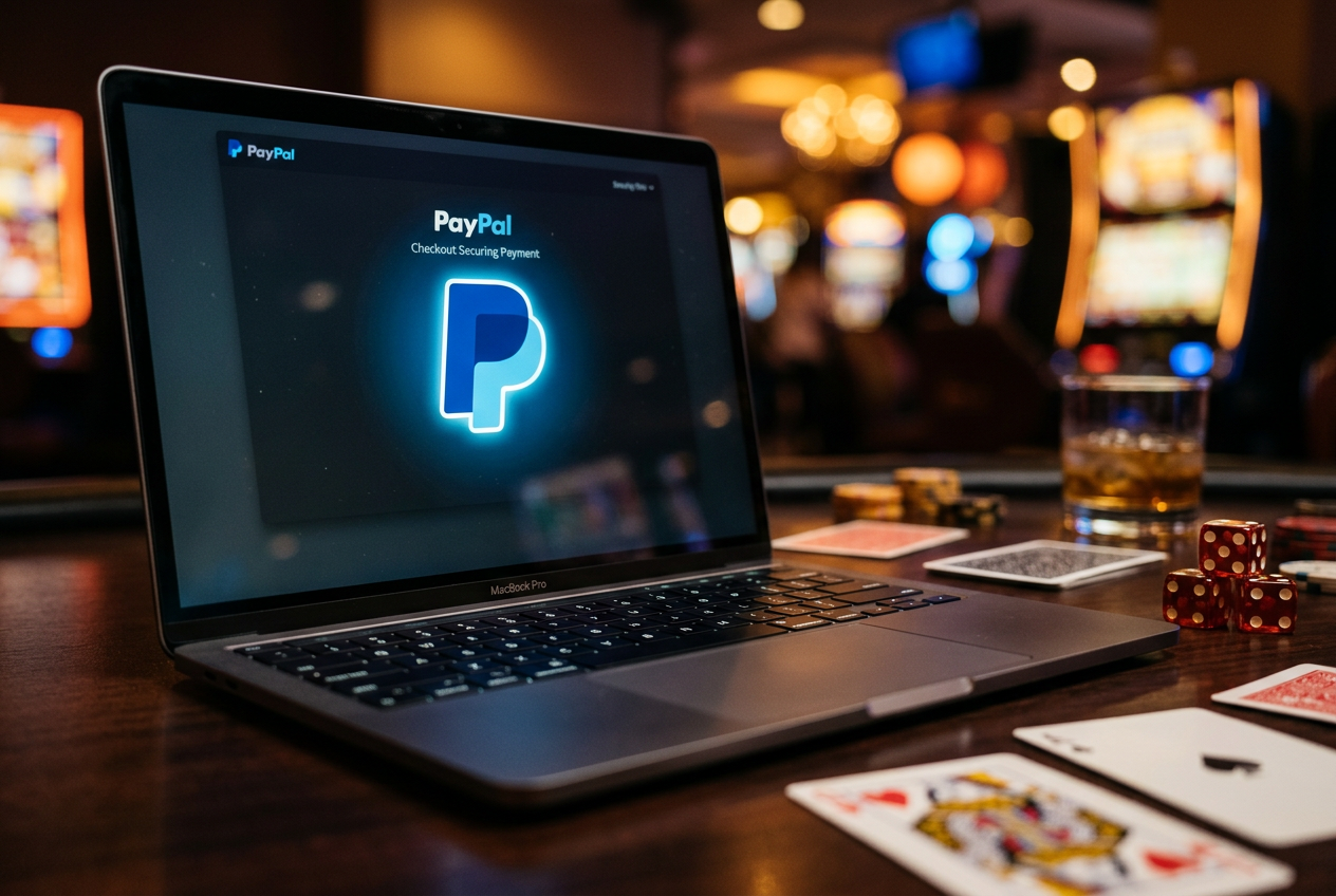 A high-end laptop used for secure casino payments.